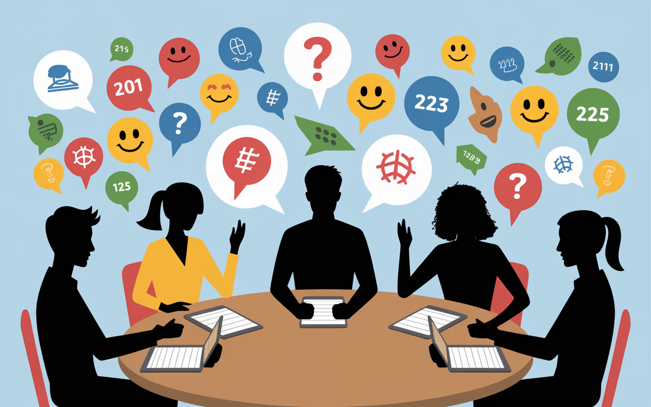 table ronde jeux sms quiz amis famille illustration