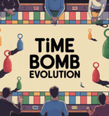 Table de jeu Time Bomb Evolution, ciseaux et cartes couleur, ambiance conviviale