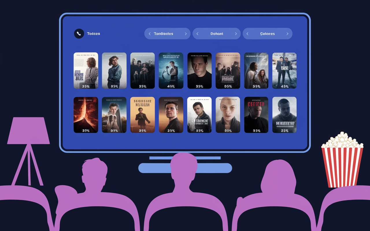 Interface streaming Getimov avec scores pop-corn