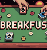 Table jeu Breakfus cartes retro pixel ambiance conviviale