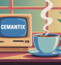 Illustration Cemantix cafe du matin ambiance retro gaming