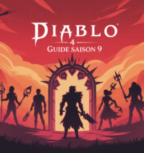 Paysage sombre RPG cinq heros portail magique
