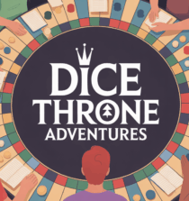 Joueurs autour table Dice Throne Adventures plateau modulaire