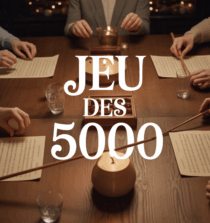 jeu des 5000 table conviviale avec des et feuille de score