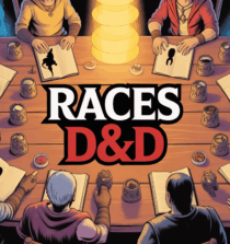 table jeu donjons & dragons races d&d autour des dés