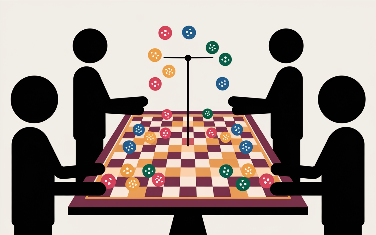 silhouettes jouant 421 avec des et jetons