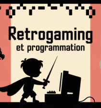 Tableau medieval enfant cape ordinateur dragons numériques retrogaming