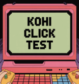 Kohi Click Test mains sur souris écran pixelisé ambiance fun