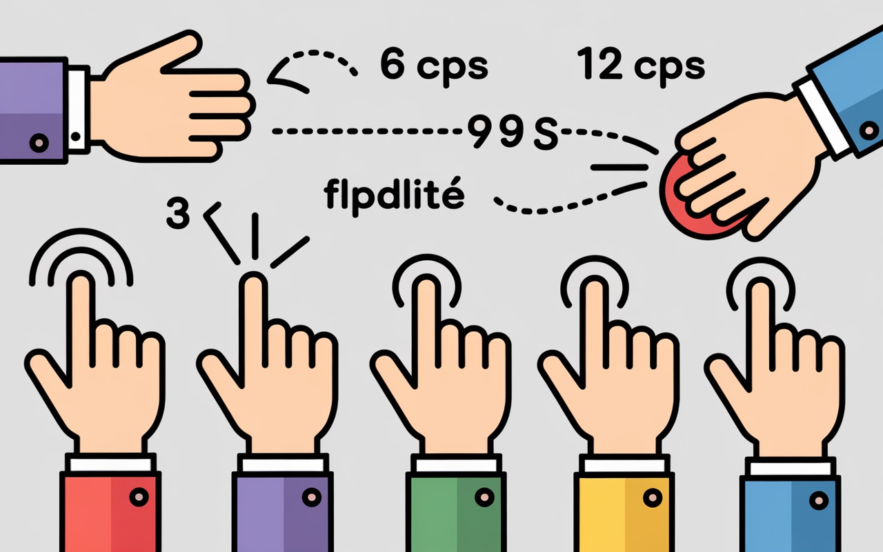 Différentes techniques de clic Kohi Click Test avec score CPS