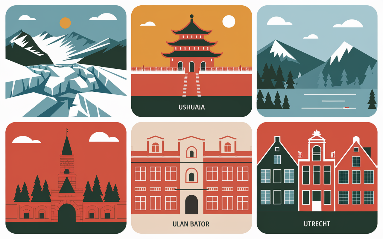 carnet voyage paysages villes en u emblèmes