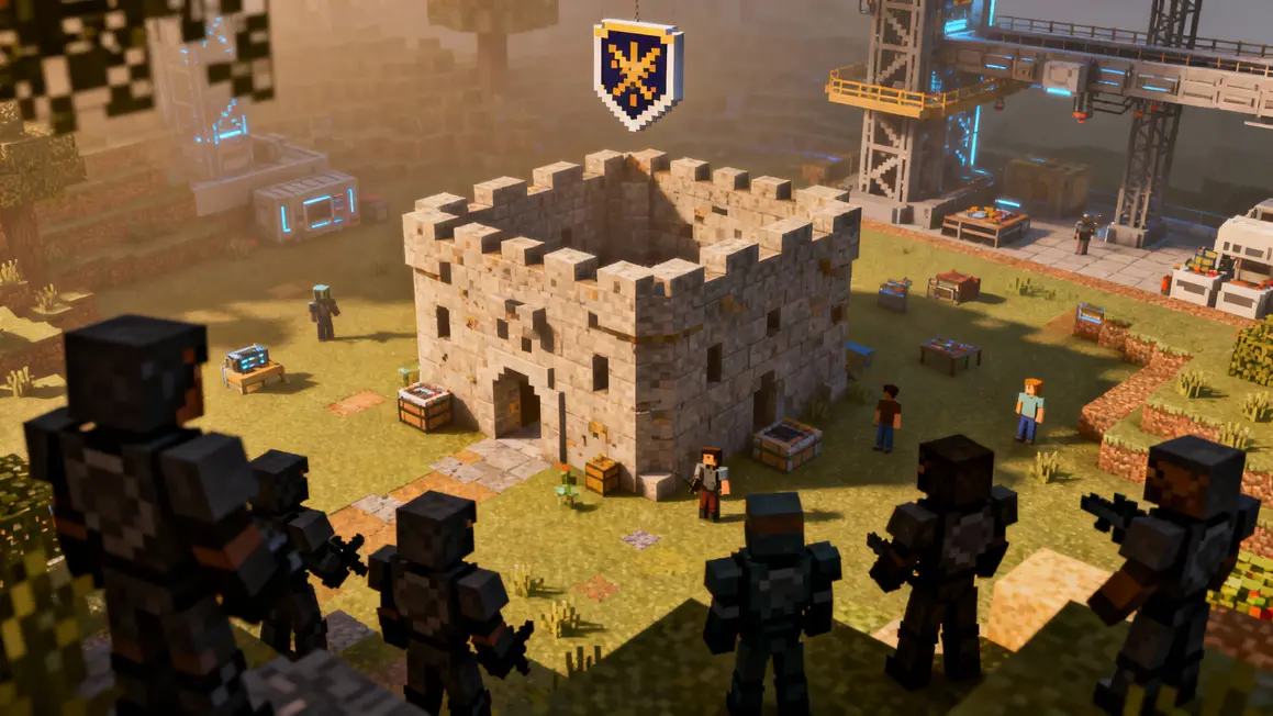 Forteresse PvP factions vue Minecraft technique