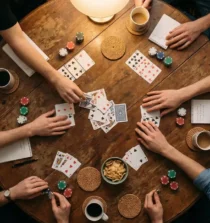 partie président jeu de cartes joueurs table ambiance