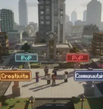 Vue ville serveur Minecraft 1.8 francophone PvP creativite