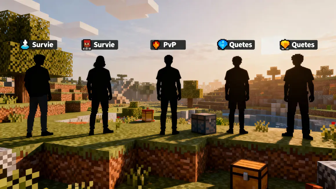 Tableau comparatif serveurs Minecraft 1.21