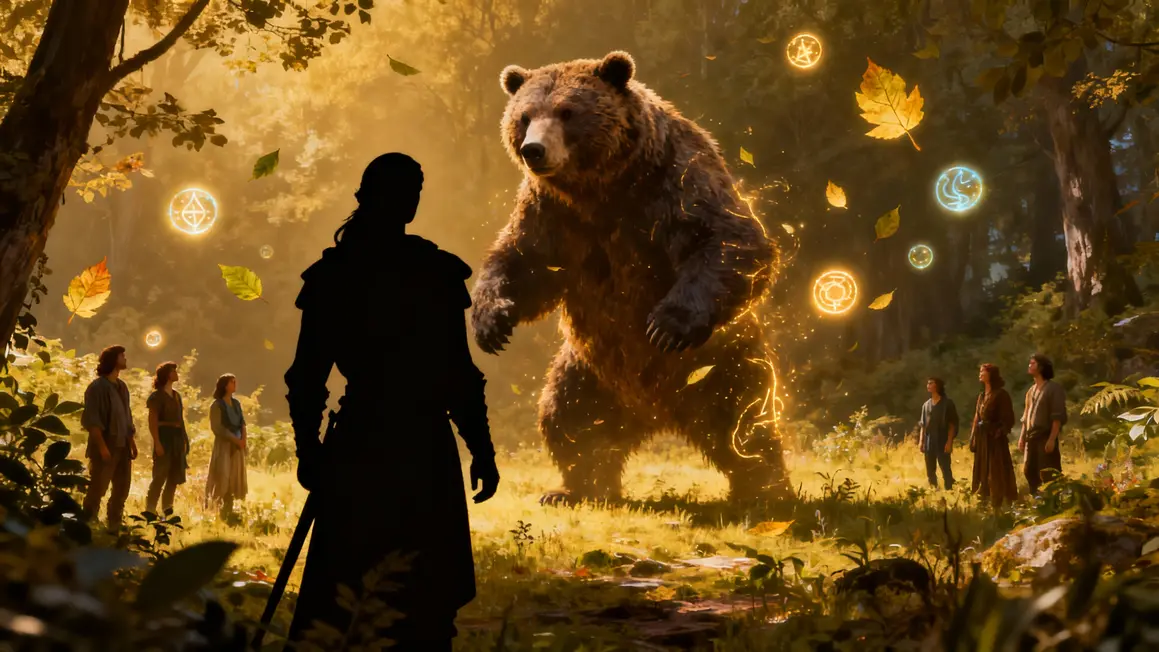 Druide D&D se transforme en ours nature