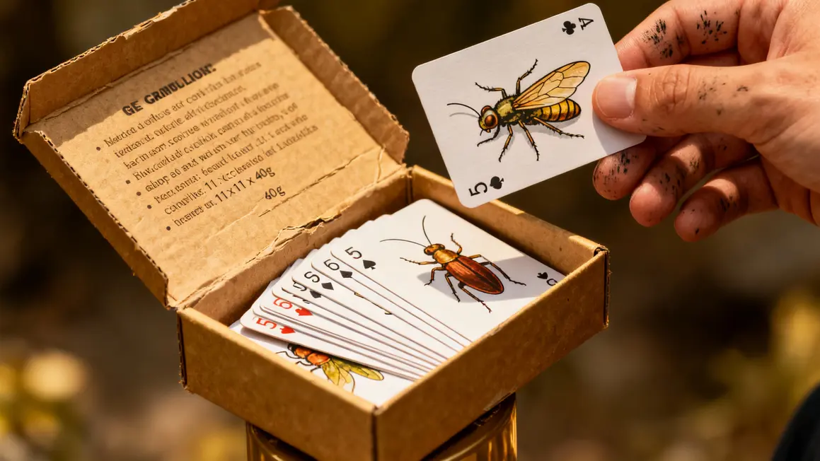 Boite 56 cartes insectes jeu Mito avec dimensions