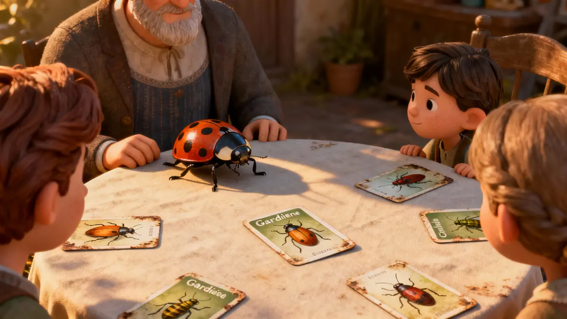 Gardienne Punaise surveille jeu Mito cartes insectes